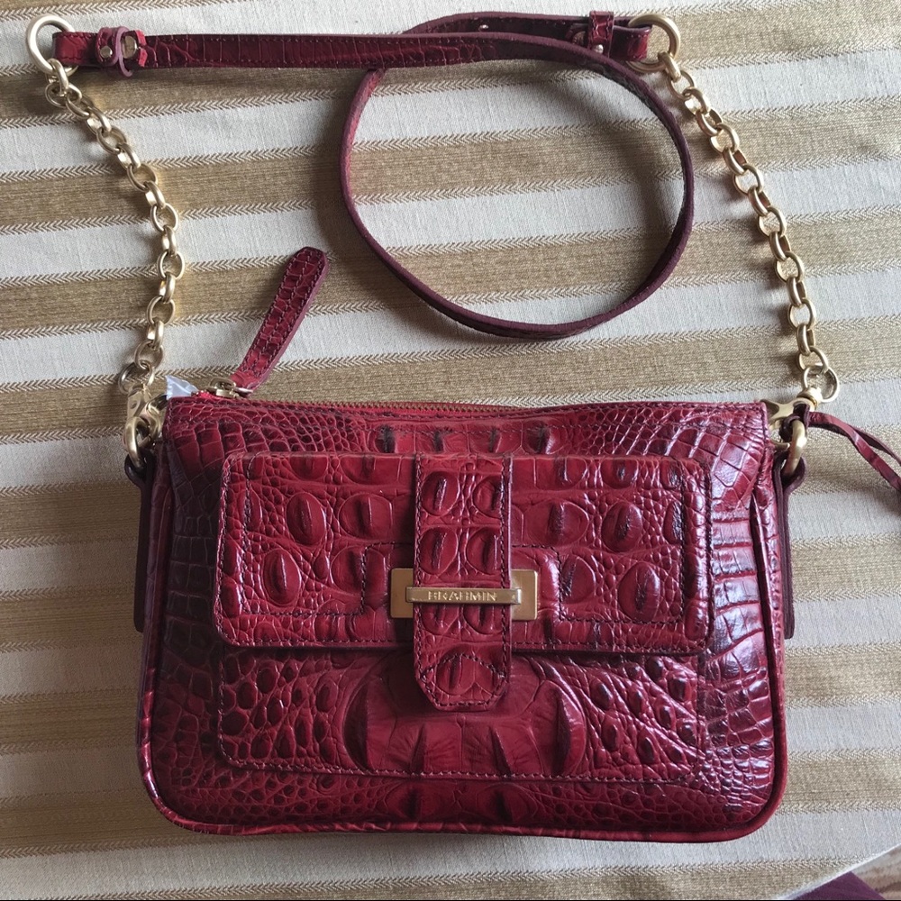 Brahmin Croc Embossed Crossbody Bag